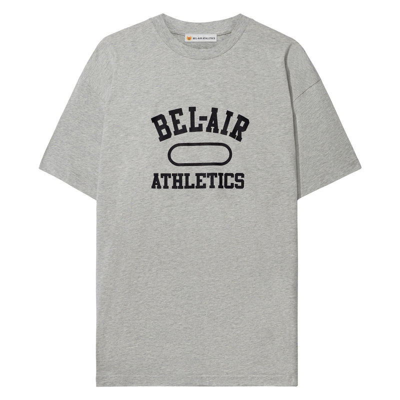 Gym Logo T-Shirt - Athletic Grey with Bel-Air Blue print