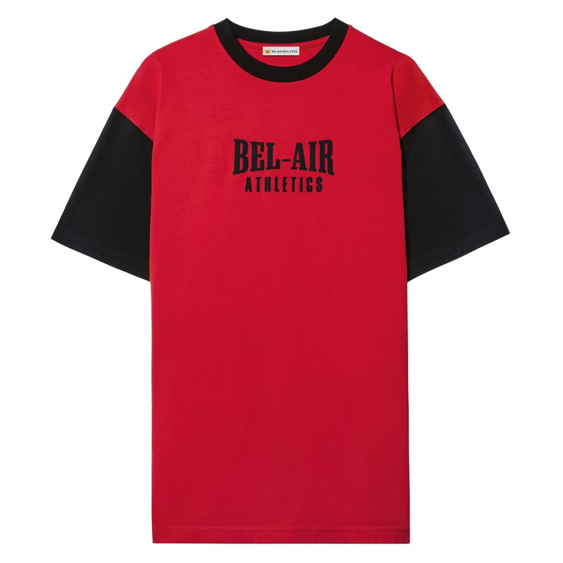 Puff print logo tshirt - Colorblock Academy Red/Vintage Black