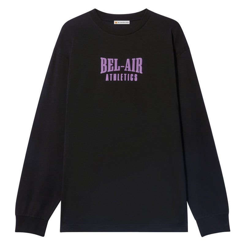 Puff print logo LS tshirt - Vintage Black with Sorority Pink print